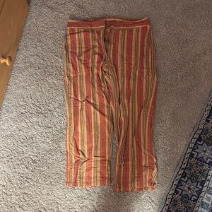 Striped Multicolor Cropped Pants